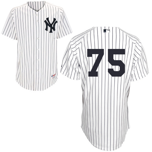 Manny Banuelos #75 MLB Jersey-New York Yankees Men's Authentic Home White Baseball Jersey